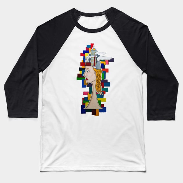 City Mind Baseball T-Shirt by PaulOrde